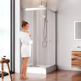 Душевой уголок AM.PM Gem W90G-403-100280-MT без поддона профиль хром 100х80 см